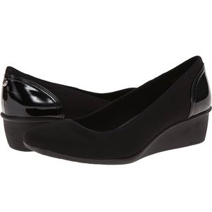 Anne Klein black wedge heel shoes for women